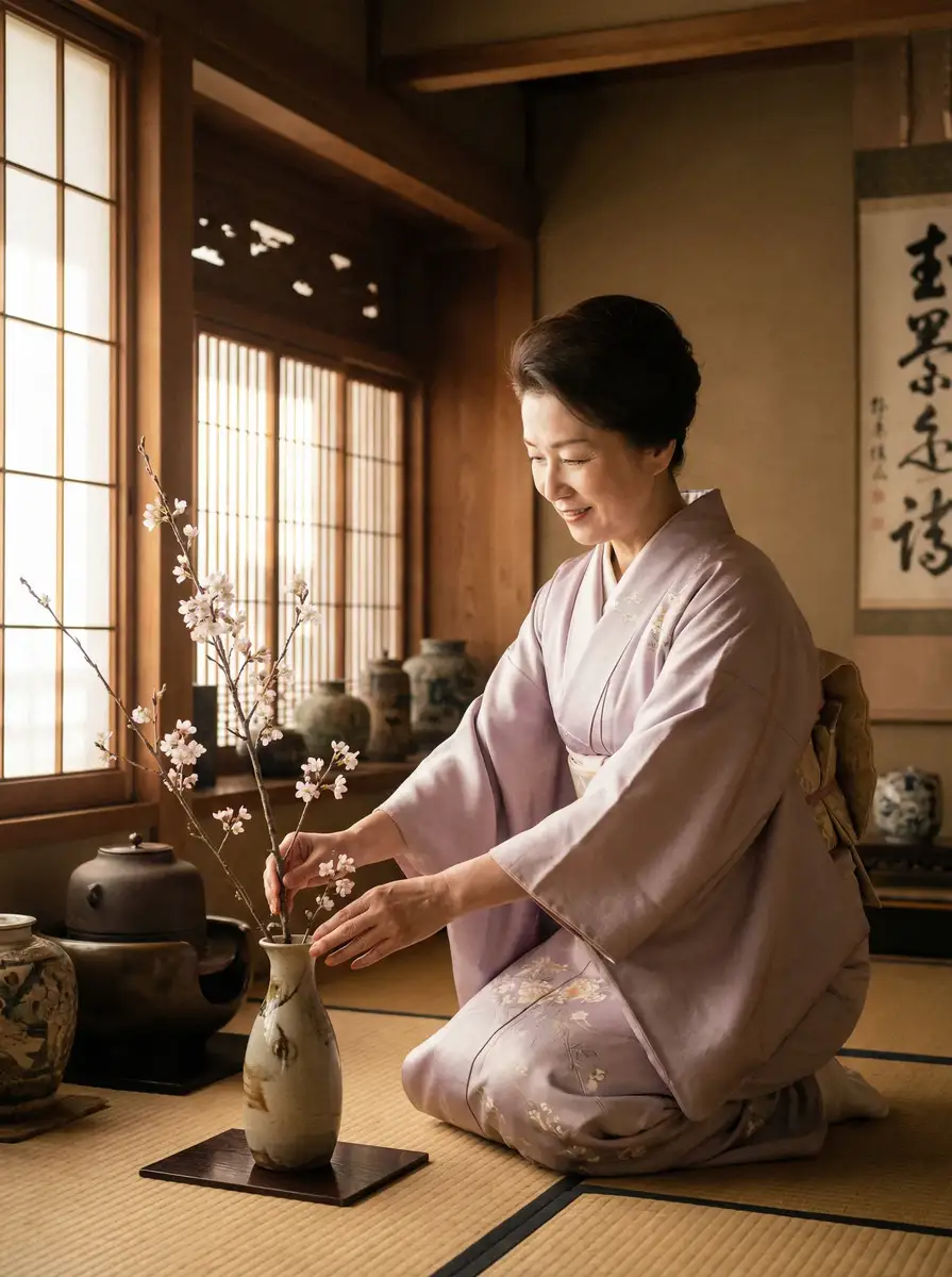 一位优雅的 芒果视频-正版高清影视资源|热门综艺直播|免费在线观影 在和室中插花